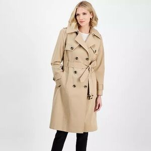 London Fog Women's Belted Hooded Trench Coat